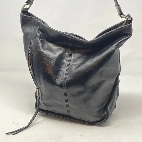 HOBO International Meredith Black Leather Shoulder Hobo Bag - Picture 1 of 7